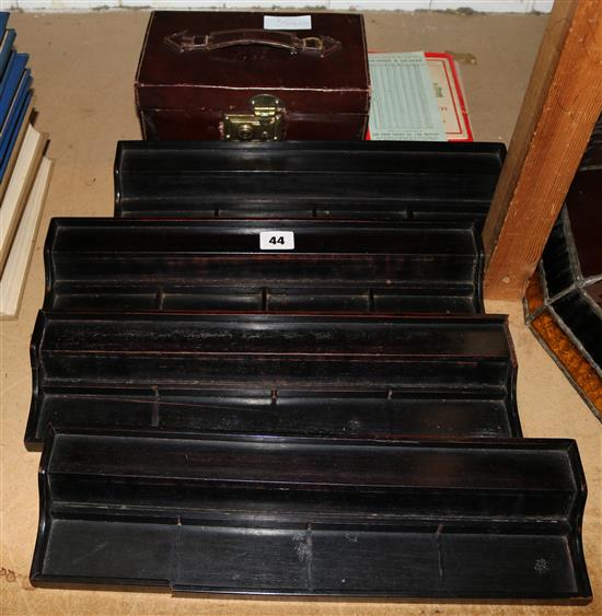 Mah Jong set case, with racks